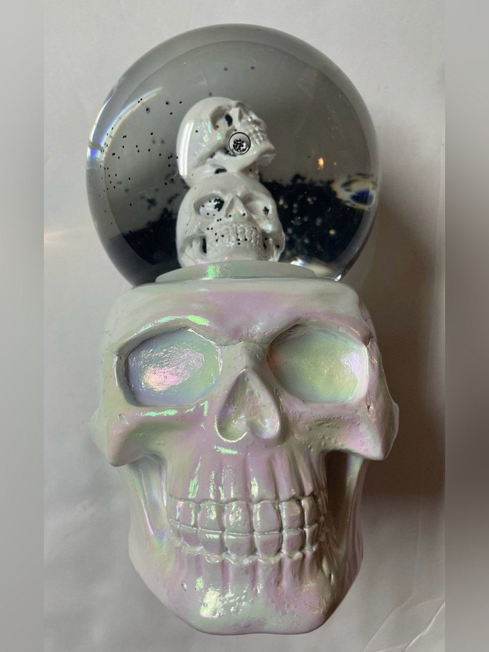Celebrate Together Halloween Stacked Skulls Water Globe Table Decor